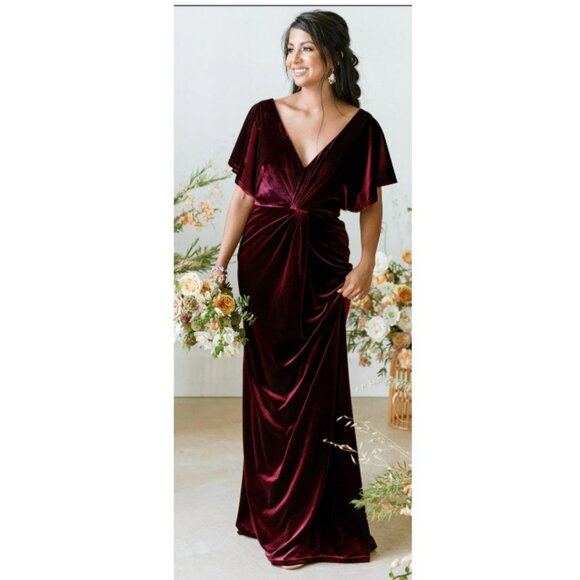 Revelry Burgundy Gwen Maxi Dress Sz 14 - Picture 1 of 14